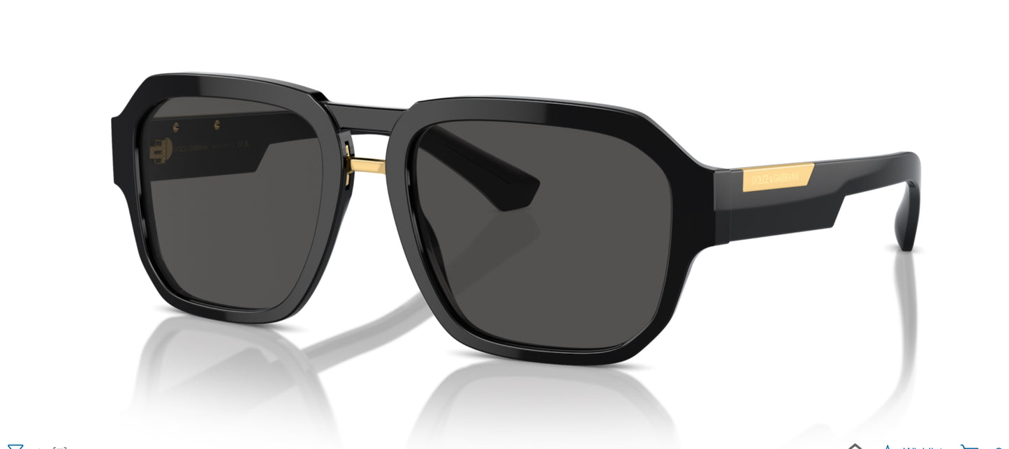 Dolce & Gabbana - Black & gold Unisex sunglasses